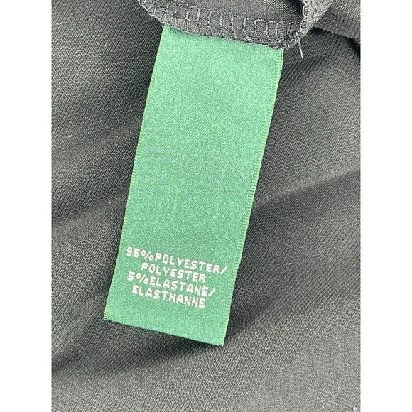 Ralph Lauren LRL Ruched Knee Length Dress Womens 6 Black Surplice Neckline - Picture 8 of 9